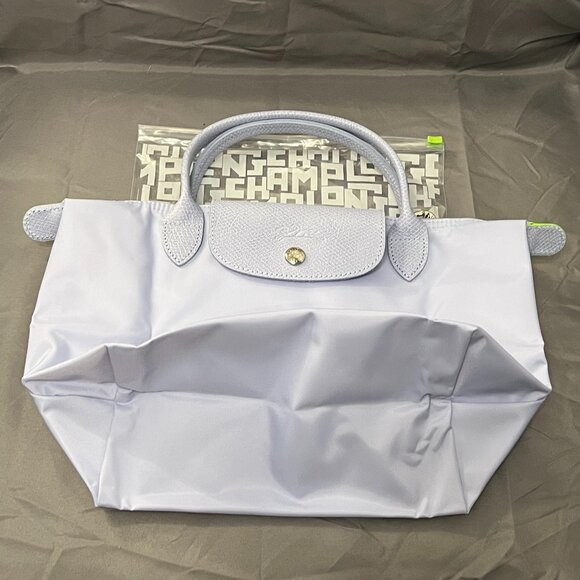 Longchamp Handbags - Longchamp Small Le Pliage Green Recycled Canvas Top Handle Bag, SKY BLUE,